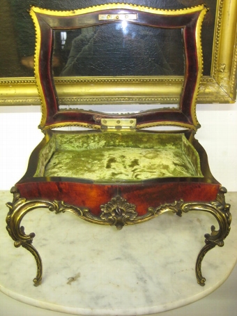 Antique French Miniature Tortoiseshell Bijouterie Table 