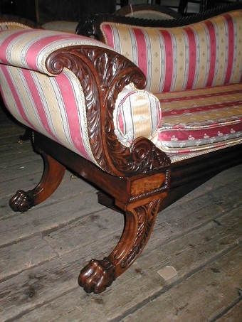Antique Regency Carved Mahogany Sofa 