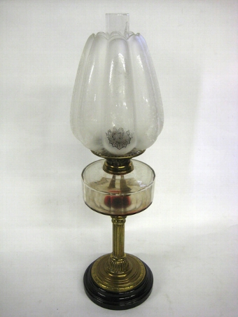 Victorian Brass and Glass Paraffin Lamp