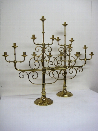 Pair of Brass Candelabra
