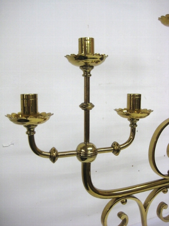 Antique Pair of Brass Candelabra