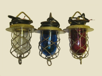 Antique Set of 3 Ships Navigation Lanterns