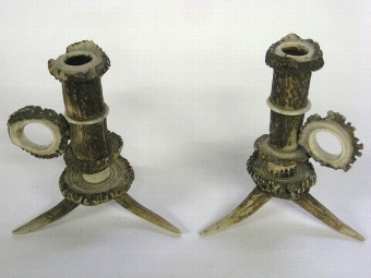 Pair of Zoomorphic Candlesticks