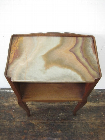 Antique Agate Top Locker/Side Table