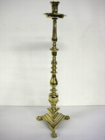 Antique Pair of Large Brass Candlesticks