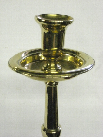 Antique Pair of Large Brass Candlesticks