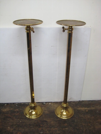 Antique Pair of Lacquered Brass Telescope Stands