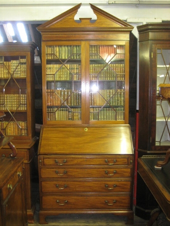 George III Mahogany Bureau Bookcase