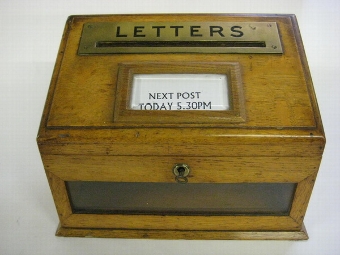 Antique Victorian Oak Tabletop Letterbox