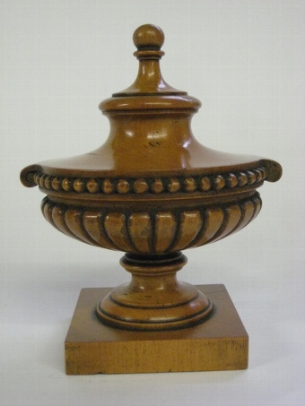 Antique Pair of Satinwood Carved Finials