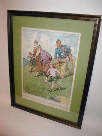 Framed Golfing Watercolour by Frank Reynolds