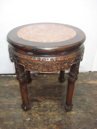 Antique Chinese Carved Rosewood Jardinière Stand
