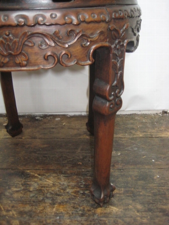 Antique Chinese Carved Rosewood Jardinière Stand