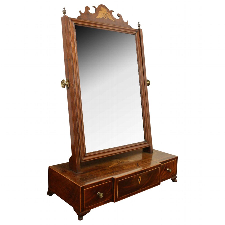 Late George III Mahogany Inlaid Toilet Mirror