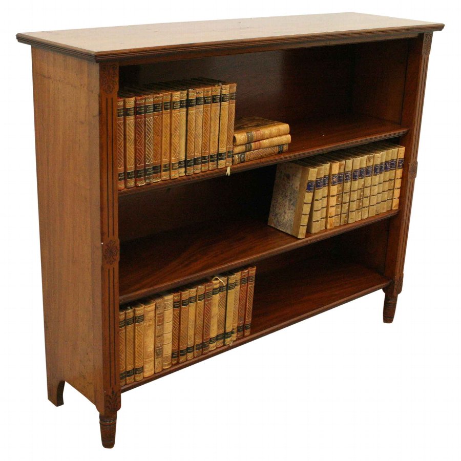 Antique Aesthetic Movement Mahogany Open Bookcase | ANTIQUES.CO.UK