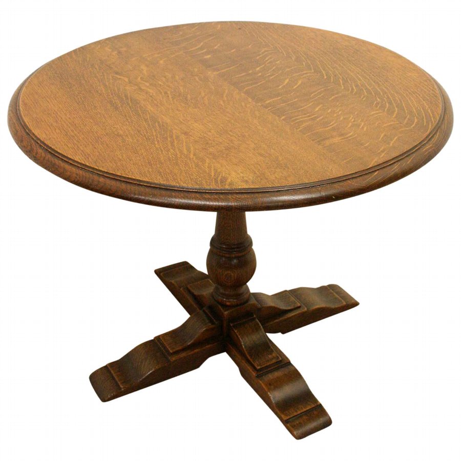 Edwardian Oak Circular Occasional Table