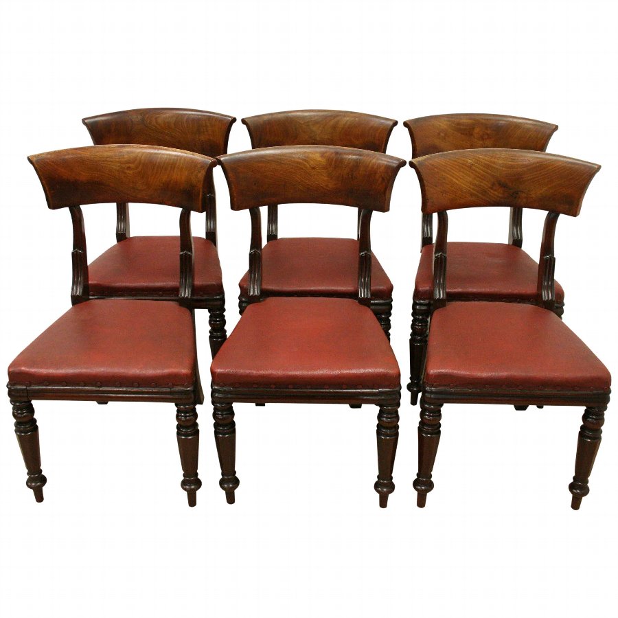 Set of 6 William IV Mahogany Dining Chairs