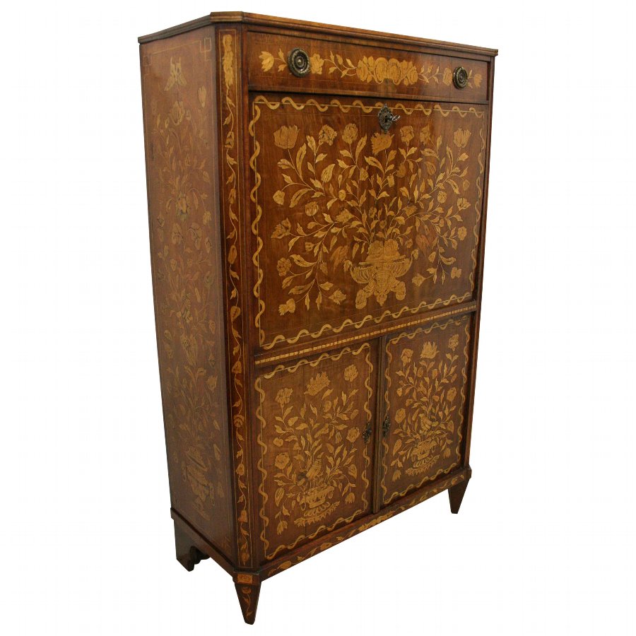 Dutch Marquetry Fall Front Secretaire
