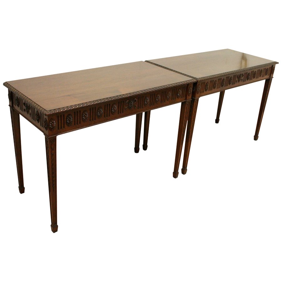 Pair of Adams Style Mahogany Side Tables