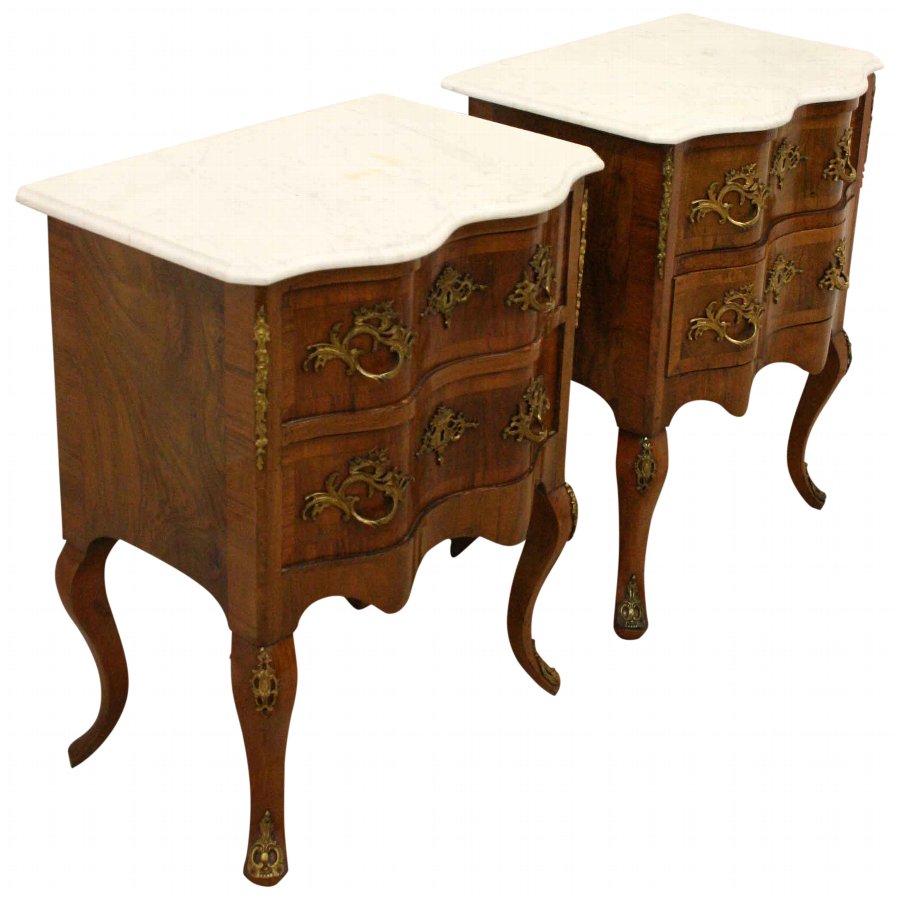 Pair of French Walnut Commodes
