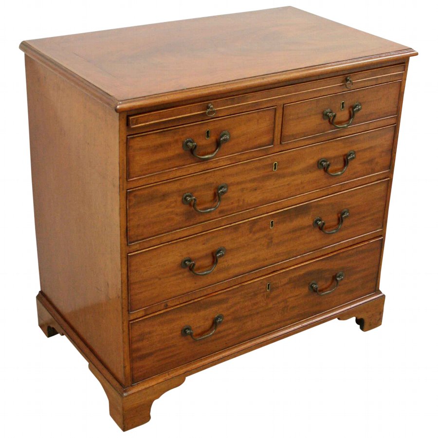 Antique III Mahogany Bachelor's Chest of Drawers ANTIQUES.CO.UK