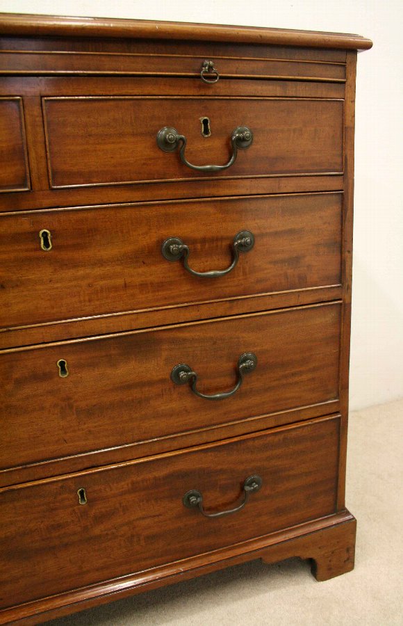 Antique III Mahogany Bachelor's Chest of Drawers ANTIQUES.CO.UK