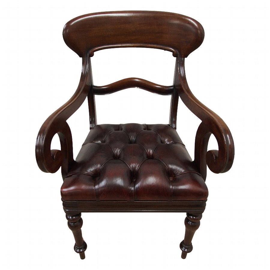 Antique William IV Mahogany Office Chair