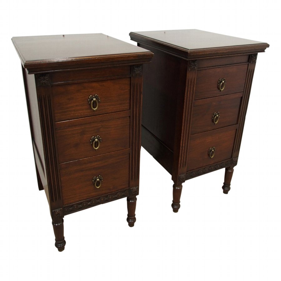 Pair of Walnut Chests / Bedside Cabinets