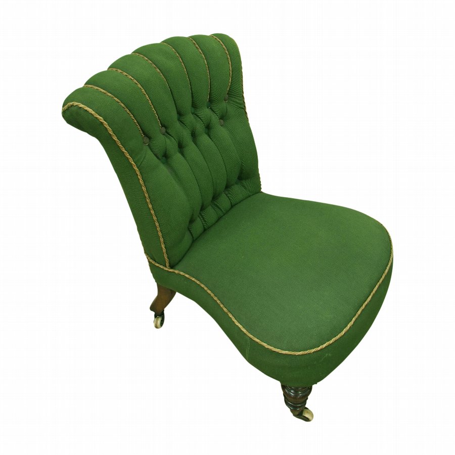 Green Victorian Ladies Easy Chair