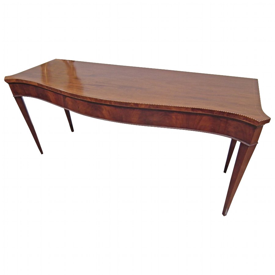 Late George III Mahogany Serpentine Serving Table