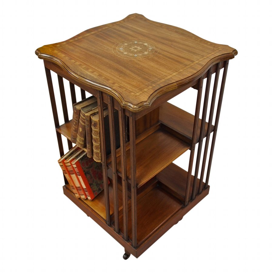 Antique Sheraton Style Mahogany Revolving Bookcase Antiques Co Uk