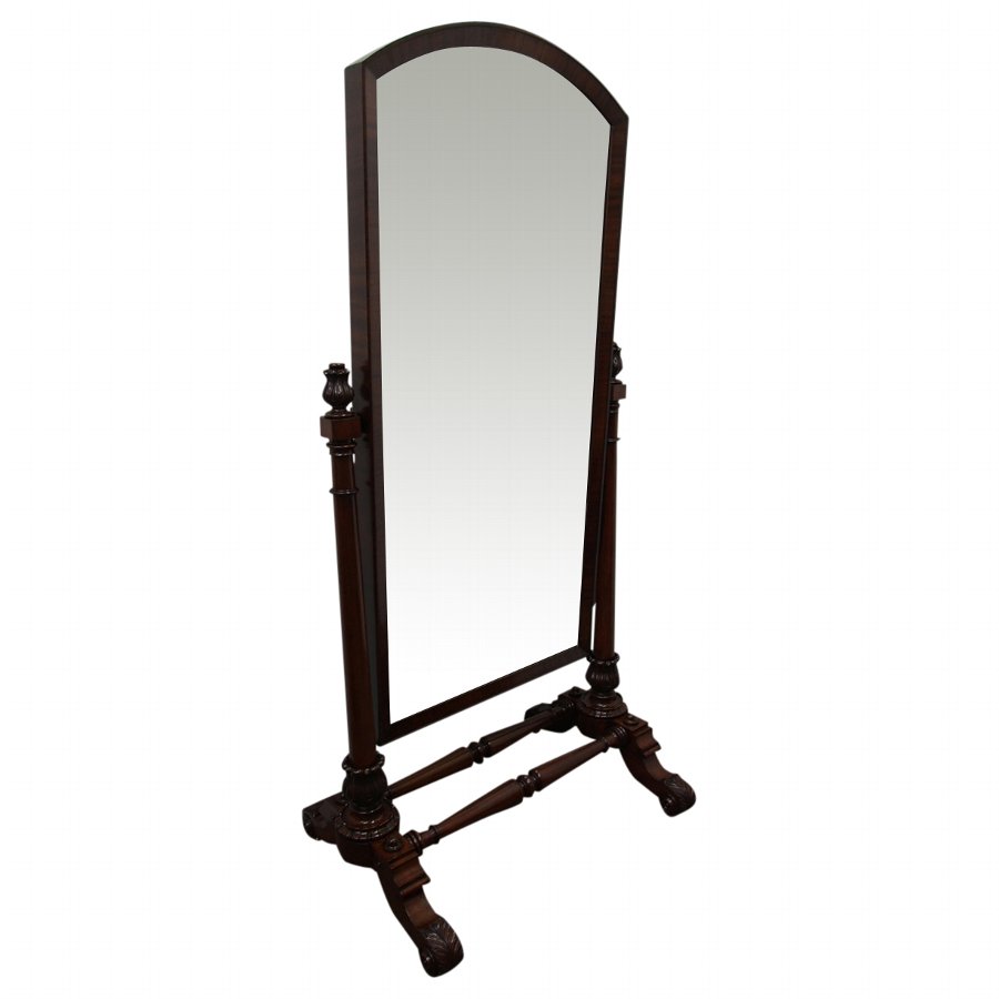 William IV Mahogany Cheval Mirror