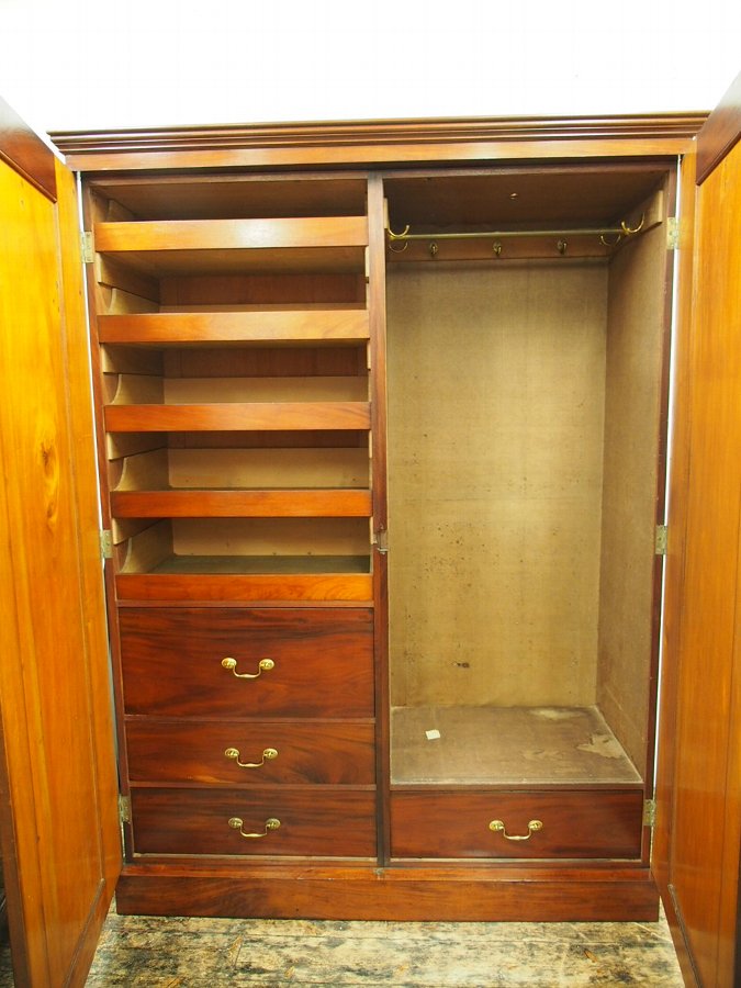 Antique Victorian Two Door Mahogany Wardrobe ANTIQUES.CO.UK