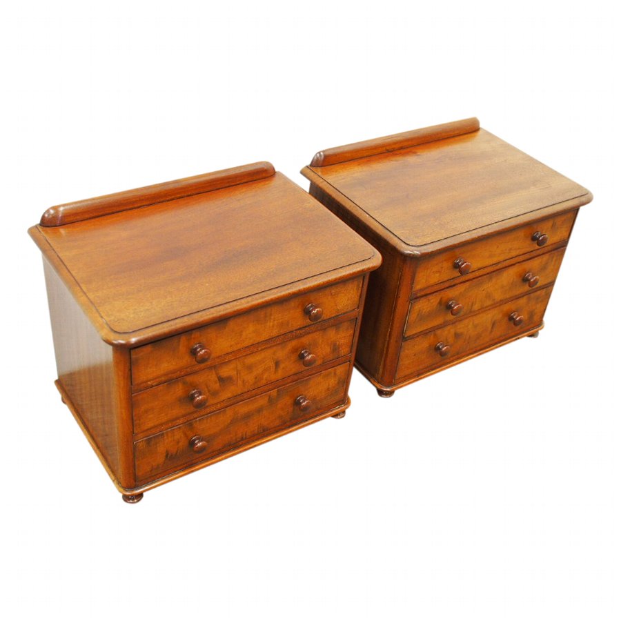 Pair of Victorian Mahogany Miniature Chest of Drawers