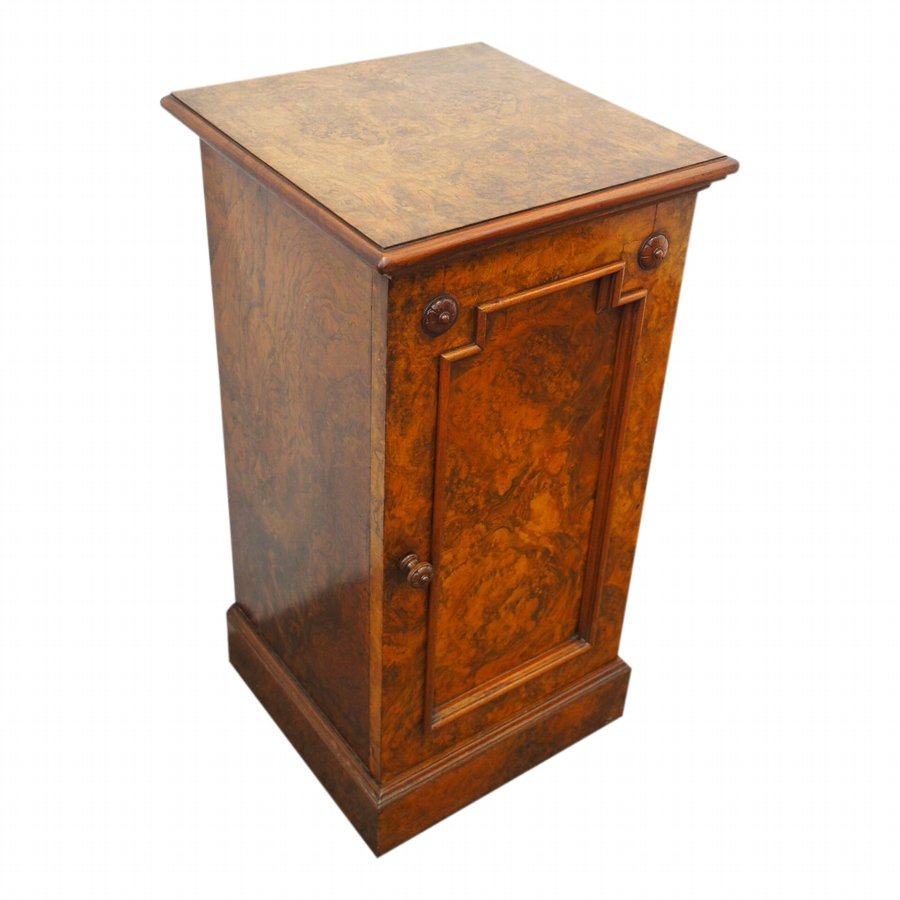 Victorian Burr Walnut Pedestal Cabinet