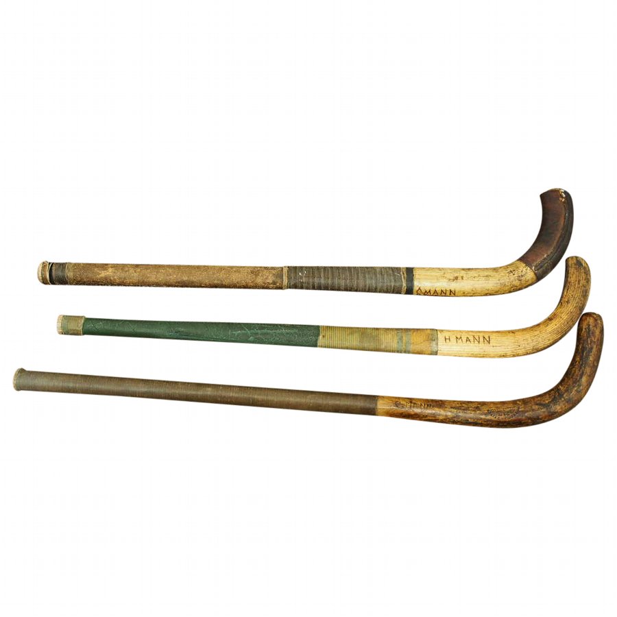 Antique Set of 3 Vintage Hockey Sticks