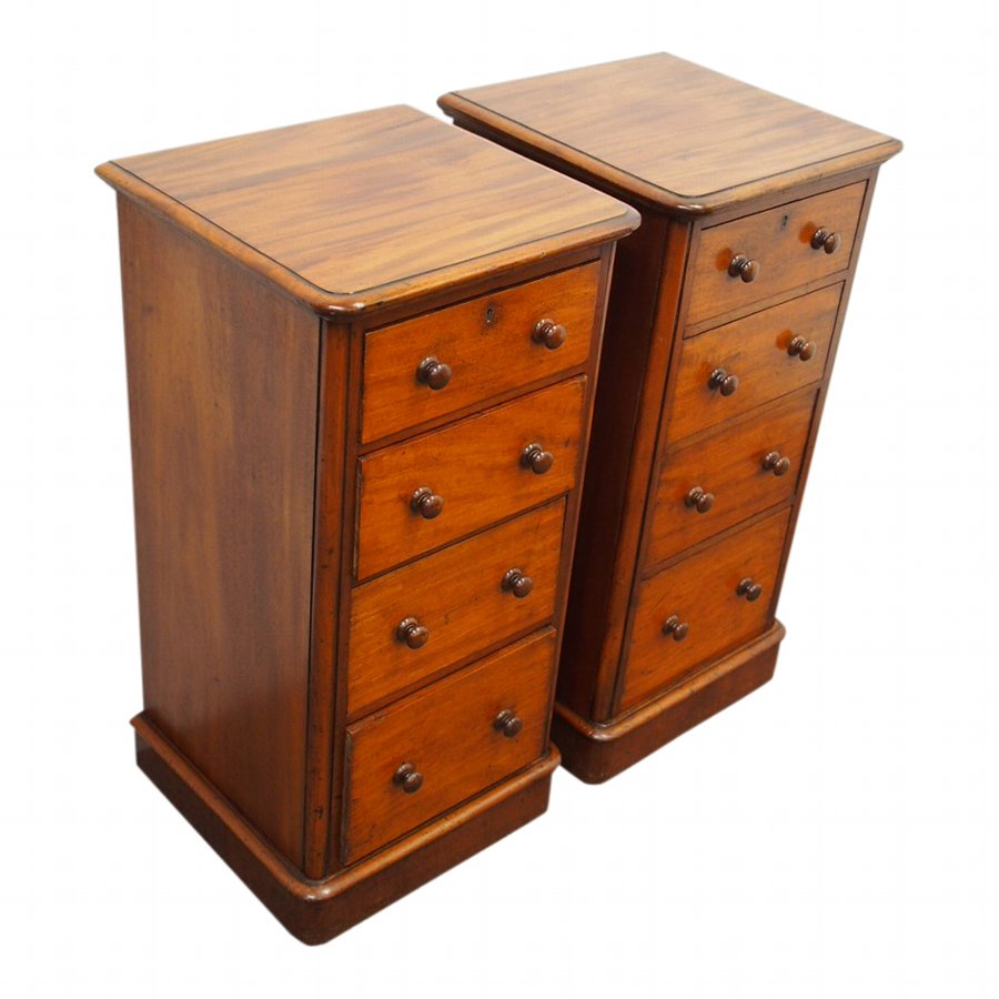 Antique Pair of Mid Victorian Mahogany Chest of Drawers or Bedsides