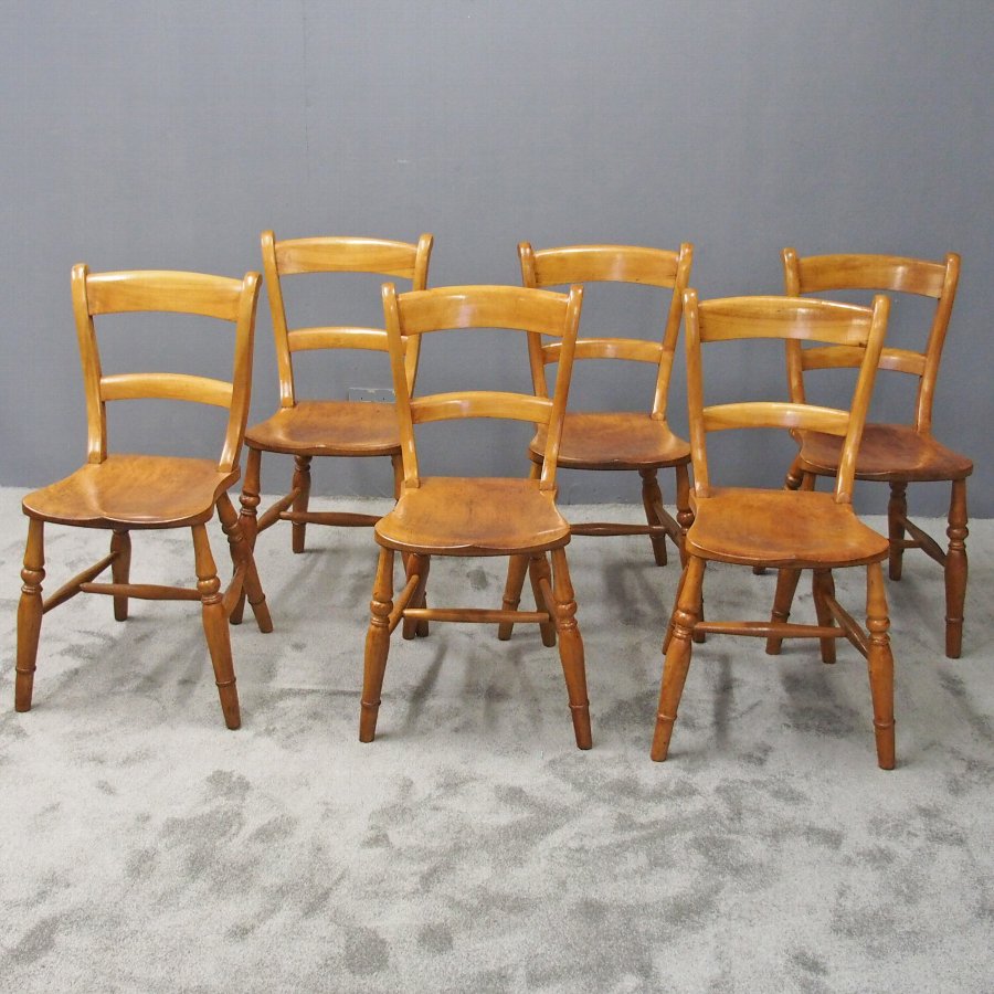 Antique Set Of 6 Satin Birch Dining Chairs Antiques Co Uk