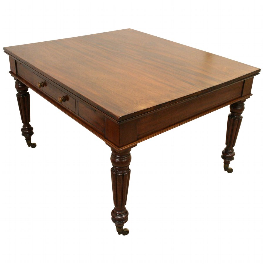 Antique Mahogany Library Table or Pull Out Table after Gillows of Lancaster