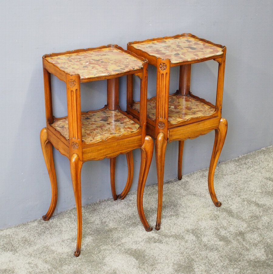 Pair of Marble Top Bedsides by Morison and Co of Edinburgh