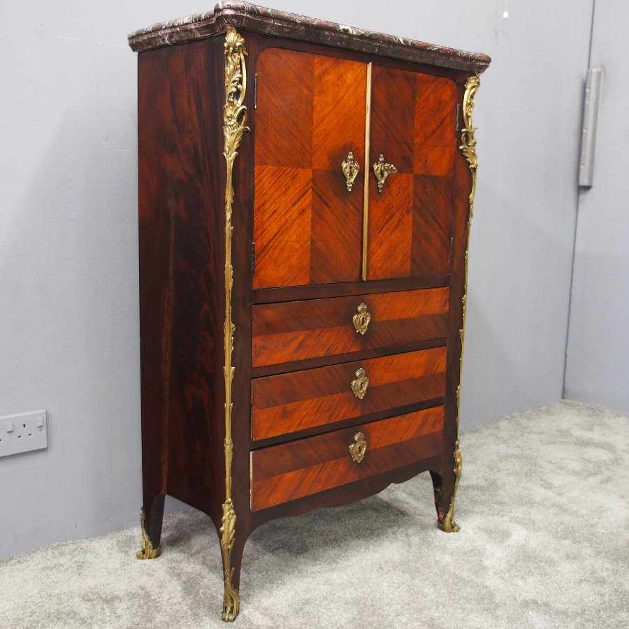 Antique Louis XV Kingwood Cabinet Stamped Leonard Boudin
