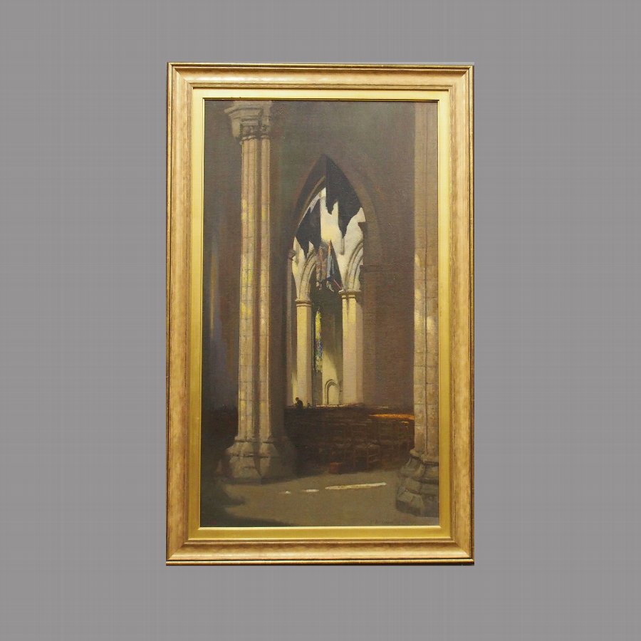   ‘Interior of St Giles’, Oil on Canvas, by Patrick William Adams