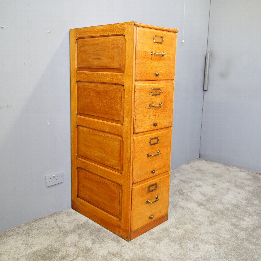 Antique Oak Four Drawer Filing Cabinet Antiques Co Uk