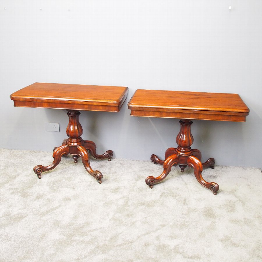 Pair of Victorian Mahogany Card Tables
