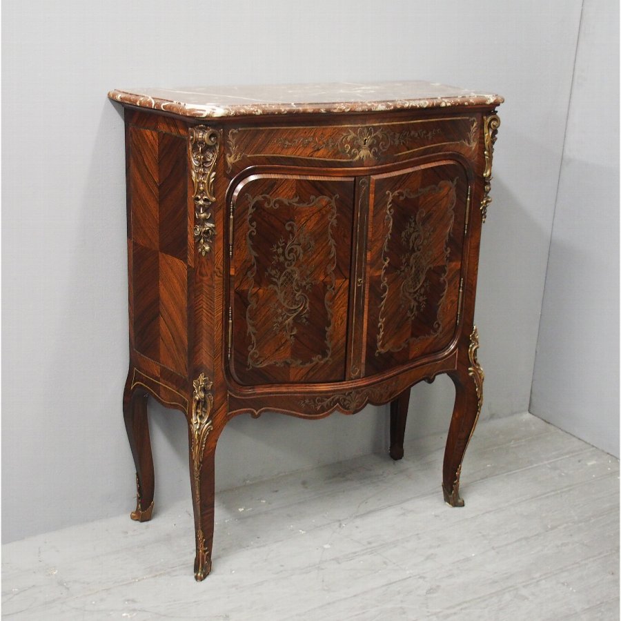 French Serpentine Fronted Rosewood Cabinet