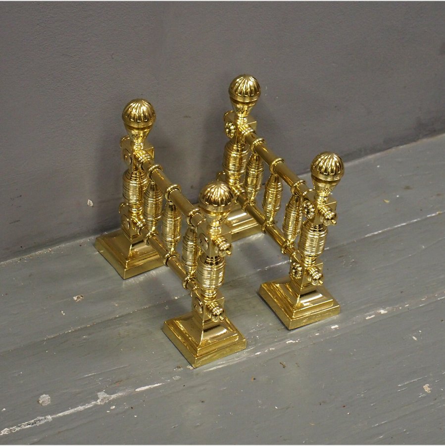 Pair of Victorian Brass Fire Dogs