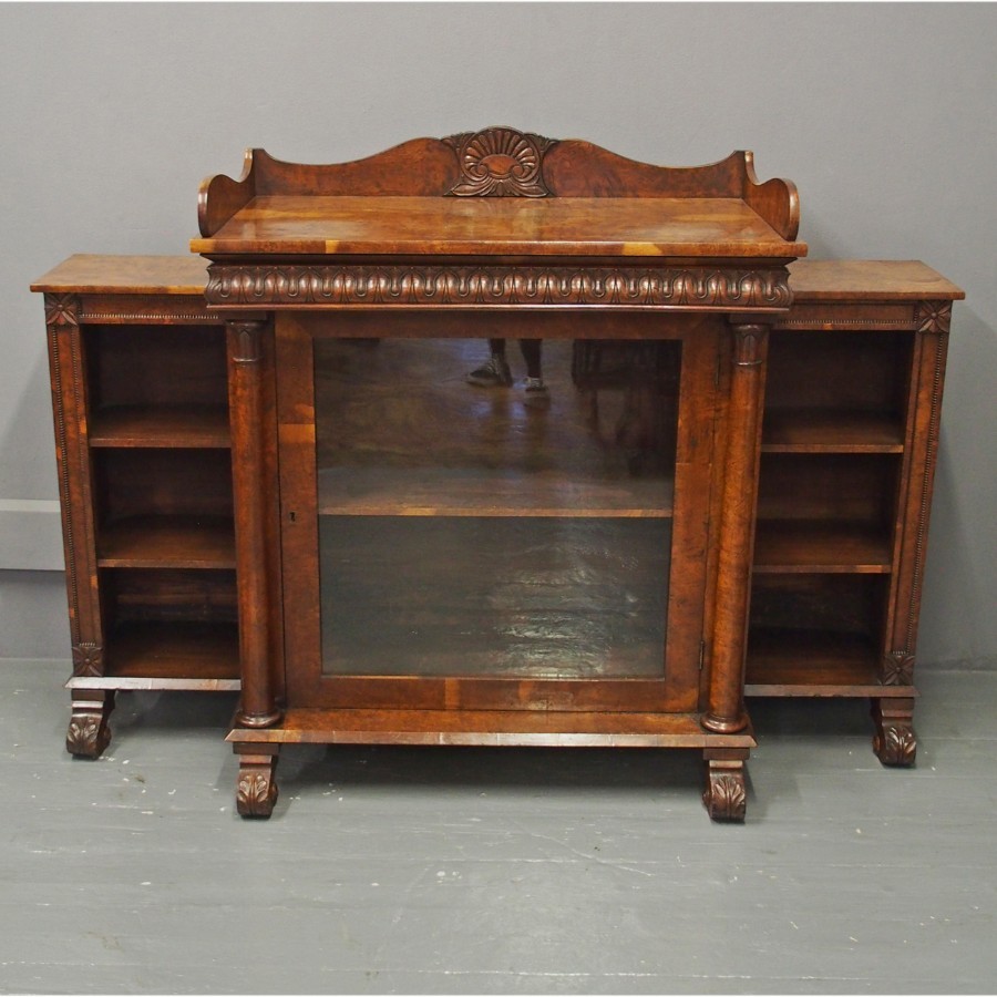 Antique Regency Pollard Oak Bookcase or Cabinet Attributed to William Trotter
