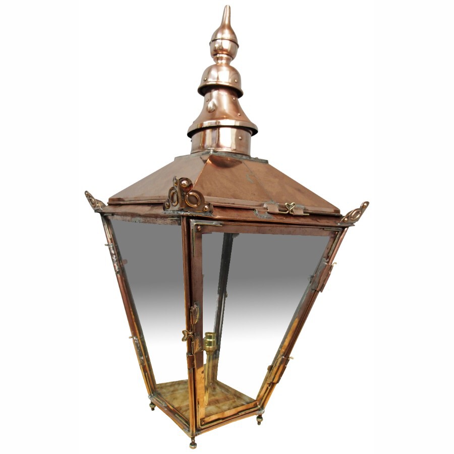 Antique Edinburgh Copper and Steel Street Lamp 1 | ANTIQUES.CO.UK