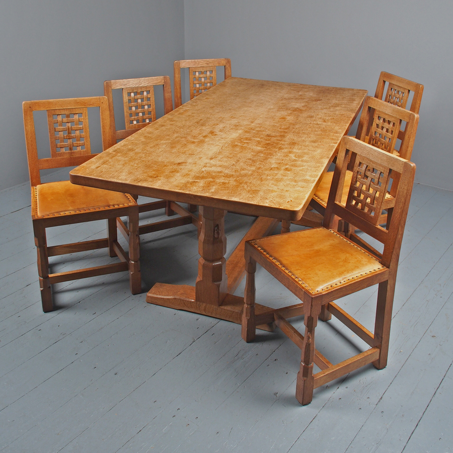 Antique Mouseman Oak Dining Table and Set of 20 Chairs   ANTIQUES ...