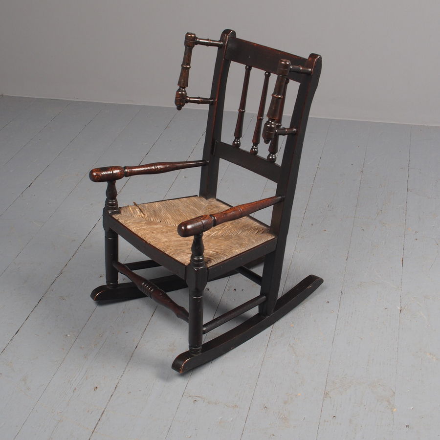 Antique Antique Stained Ash Children’s Rocking Chair